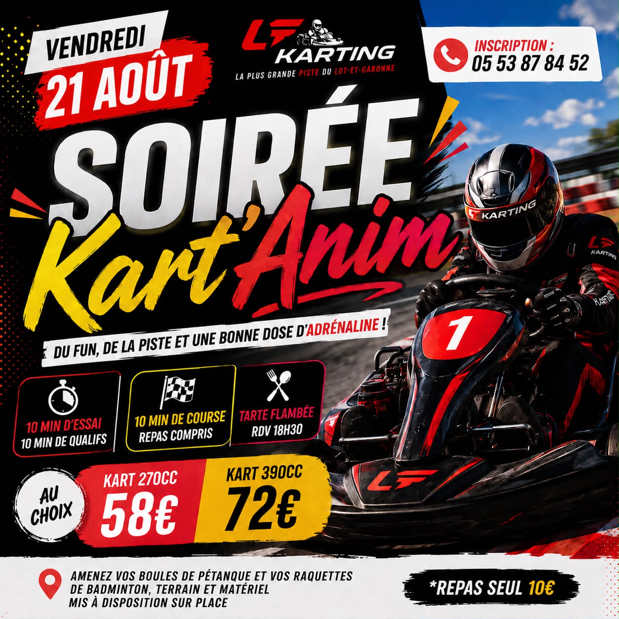 Activité de groupe Gers, Activité de groupe Lot-et-Garonne, Activité familiale Gers, Activité familiale Lot-et-Garonne, Compétition de kart Gers, Compétition de kart Lot-et-Garonne, Karting Gers Lot-et-Garonne, Karting Lot-et-Garonne, Location de kart Gers, Location de kart Lot-et-Garonne